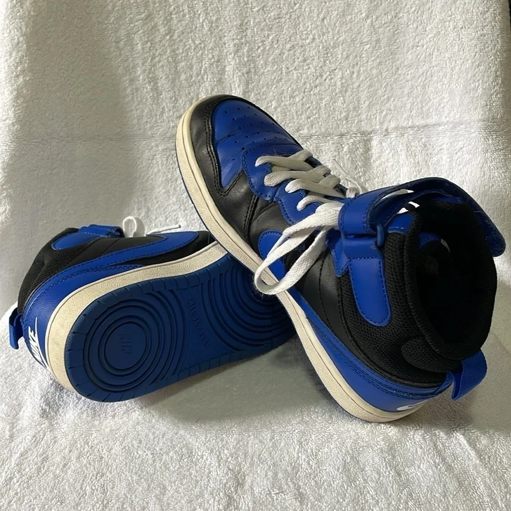 Nike Court Borough Mid 2 Black Game Royal (GS) Size 4.5Y - Picture 6 of 9